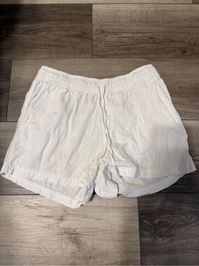 GAP White Elastic-Waist Linen Shorts